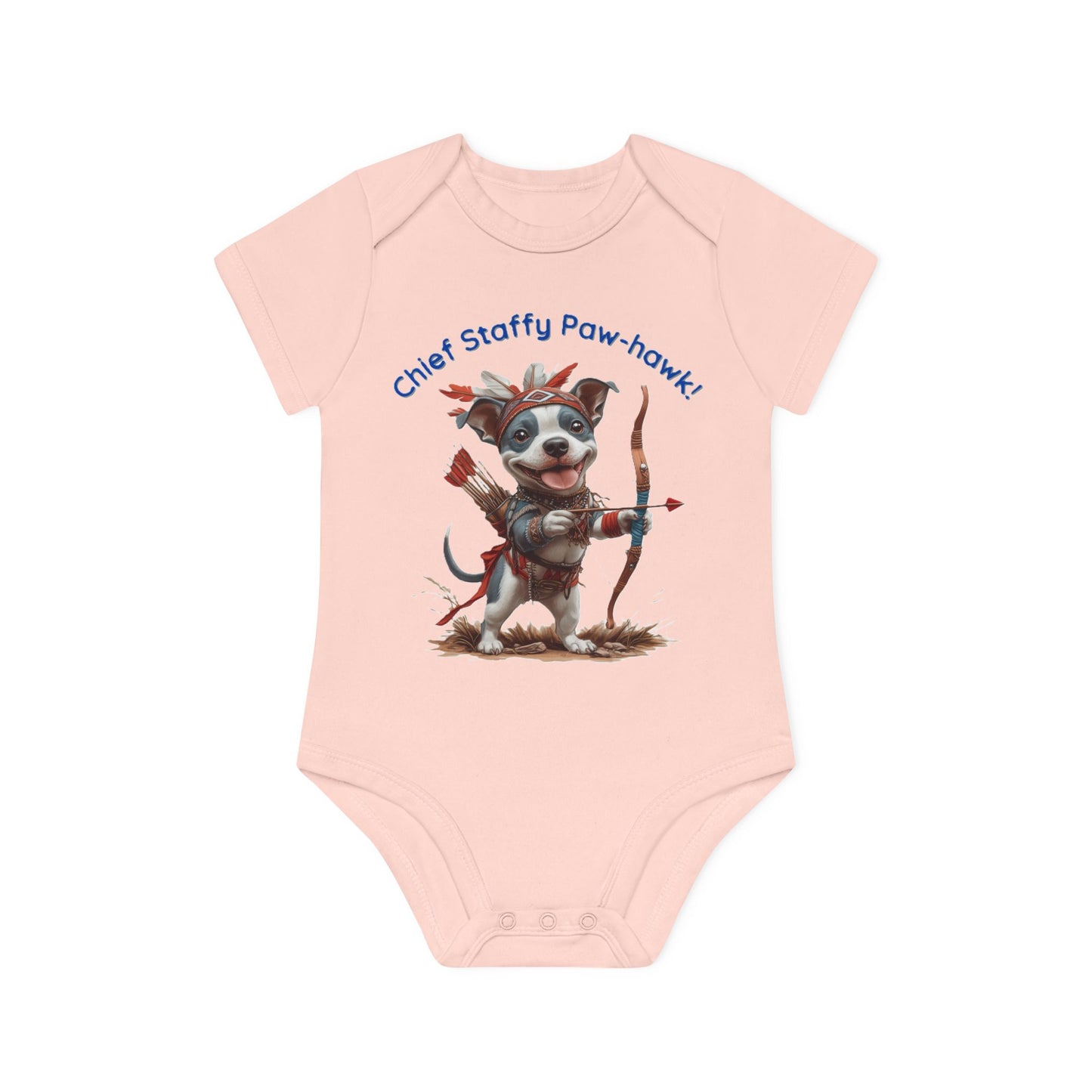 Staffy Paw-Hawk Baby Organic Short Sleeve Bodysuit