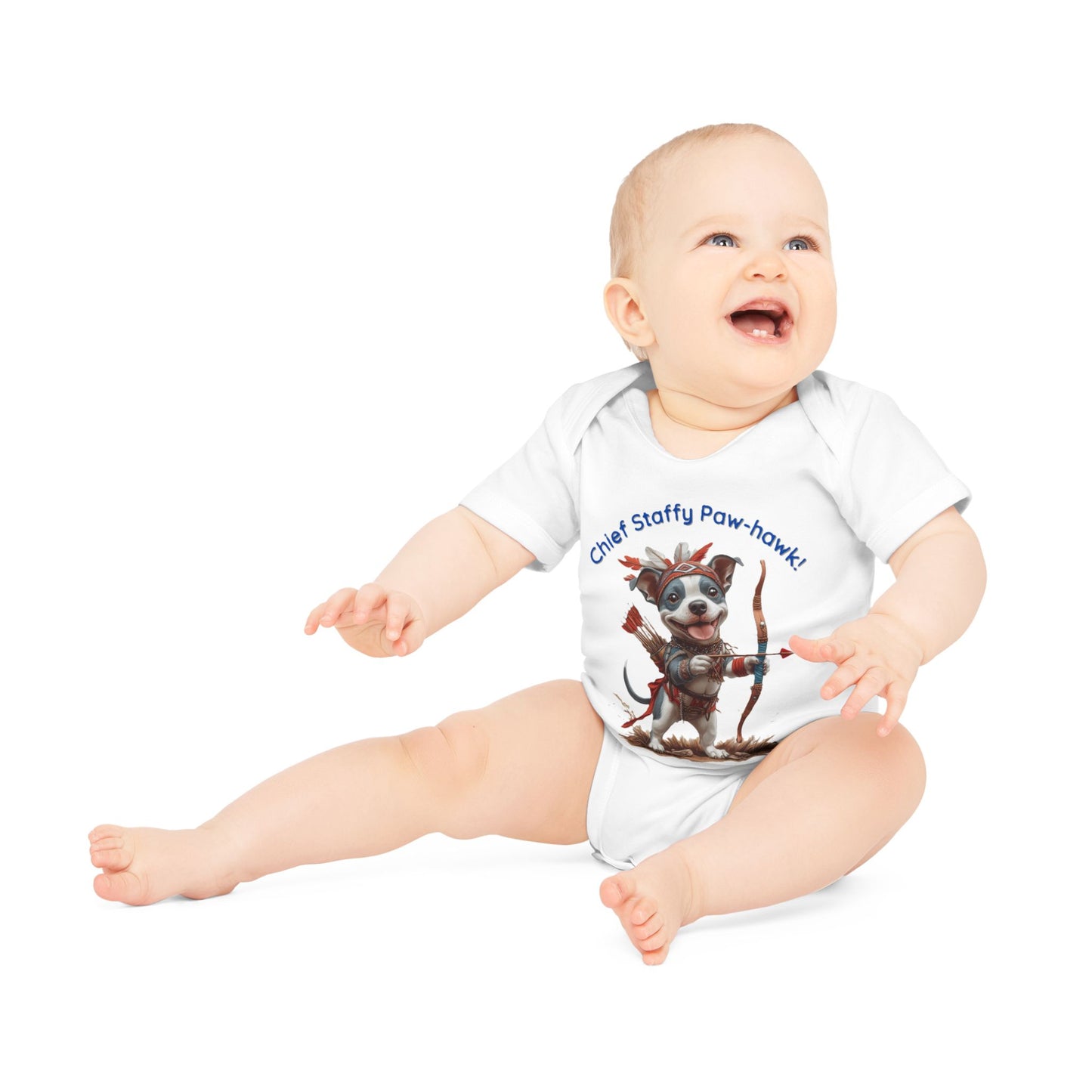 Staffy Paw-Hawk Baby Organic Short Sleeve Bodysuit