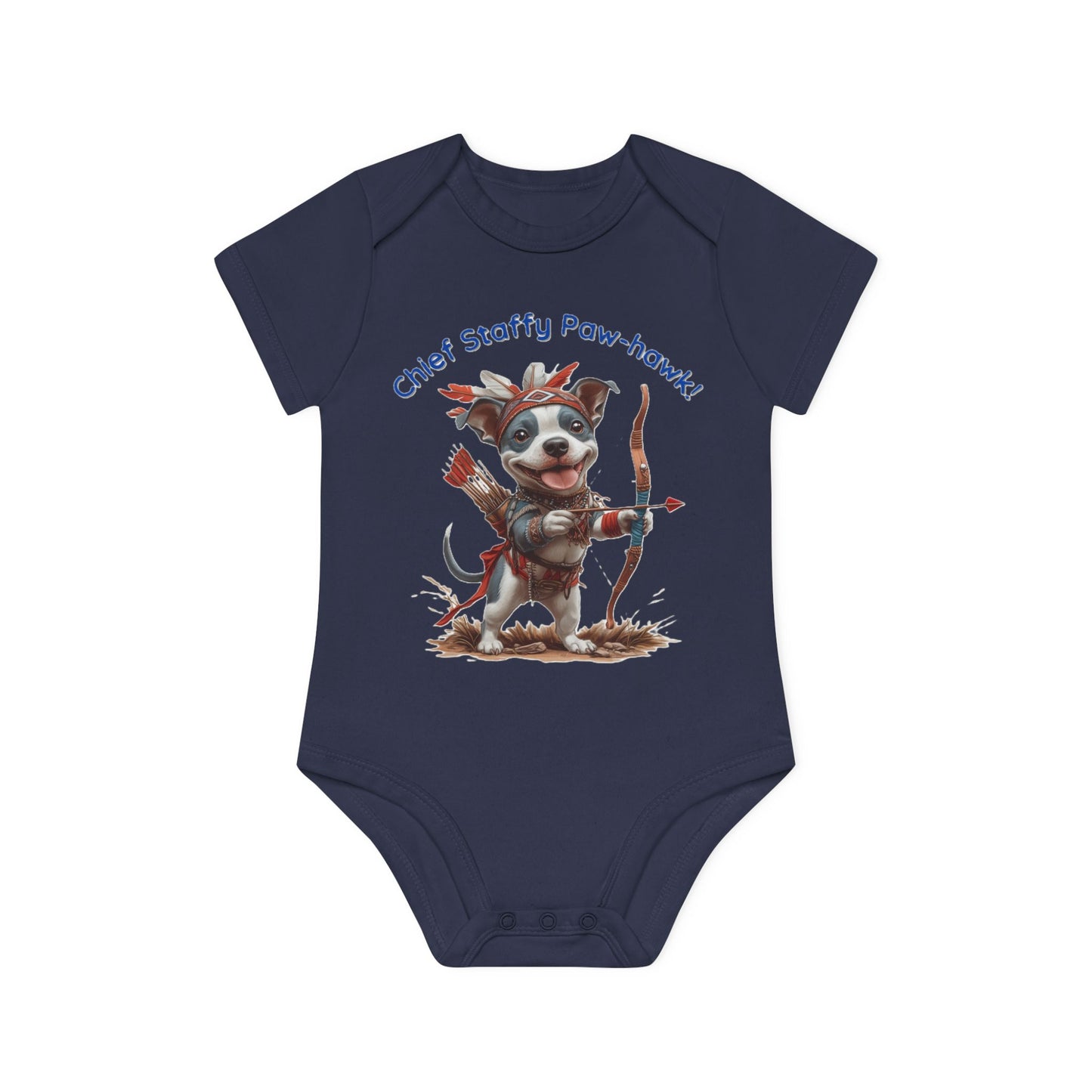 Staffy Paw-Hawk Baby Organic Short Sleeve Bodysuit