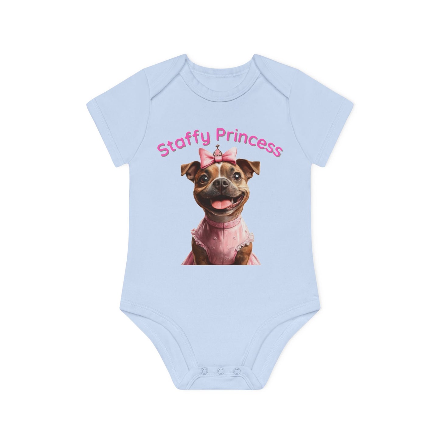 Staffy Princess Baby Organic Short Sleeve Bodysuit