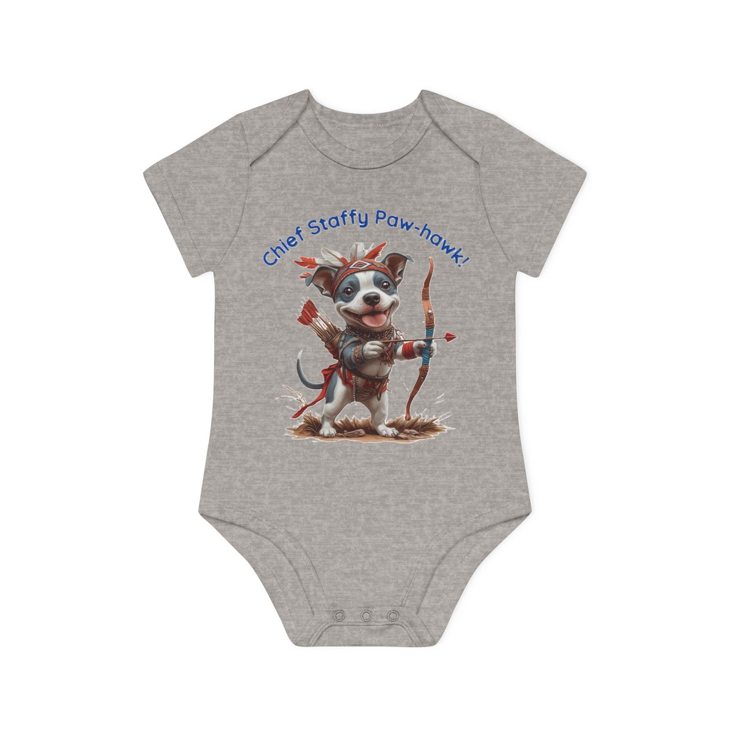 Staffy Paw-Hawk Baby Organic Short Sleeve Bodysuit