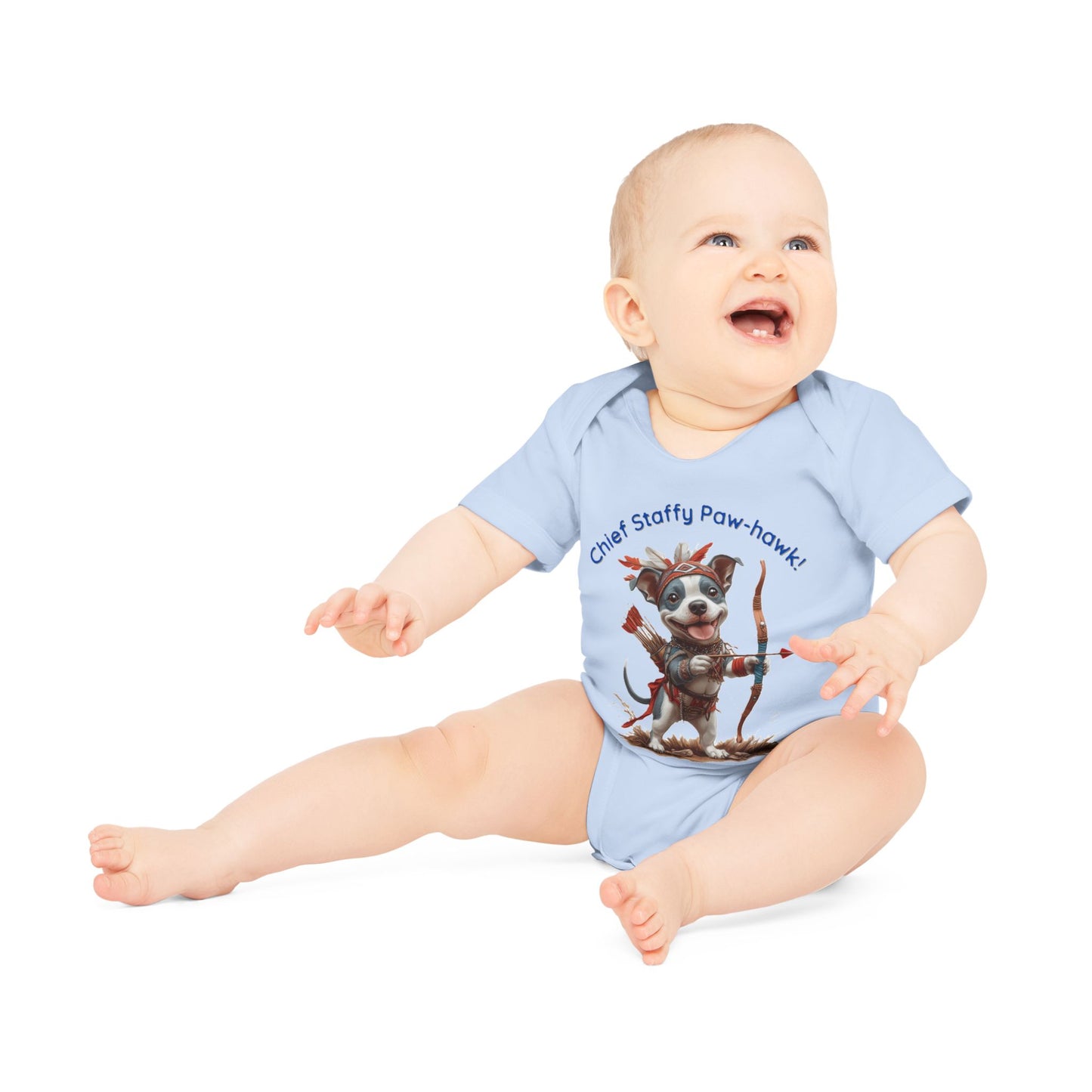 Staffy Paw-Hawk Baby Organic Short Sleeve Bodysuit