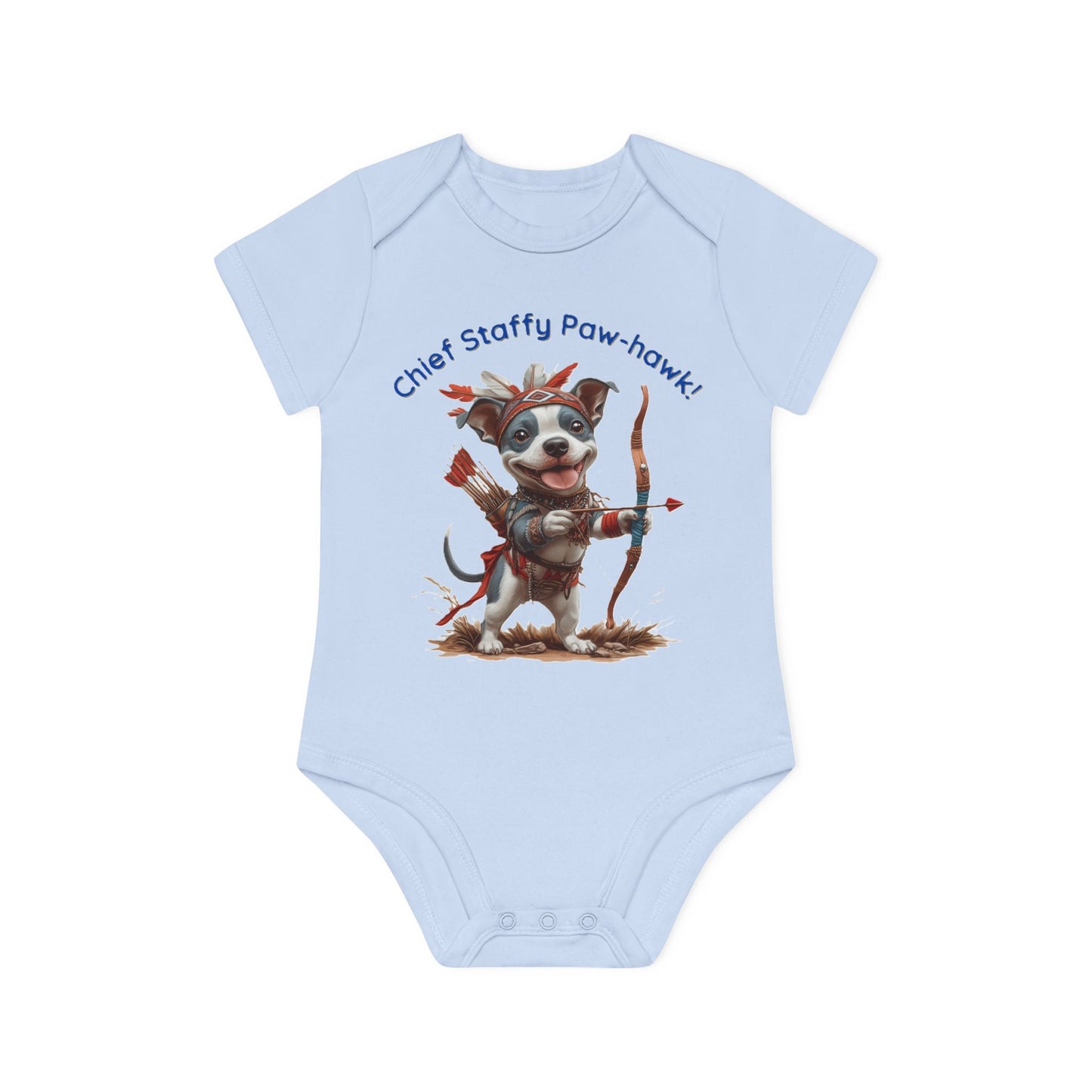 Staffy Paw-Hawk Baby Organic Short Sleeve Bodysuit