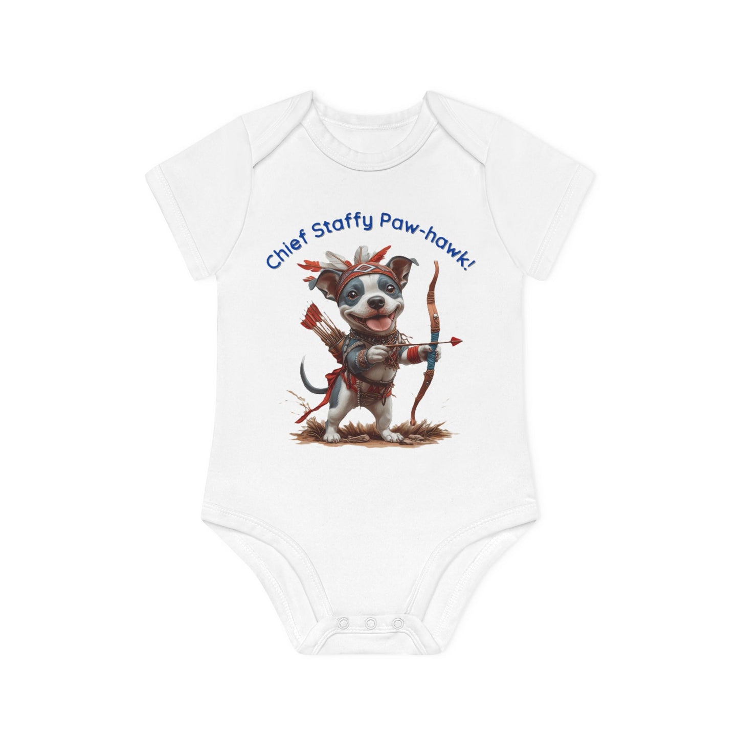 Staffy Paw-Hawk Baby Organic Short Sleeve Bodysuit