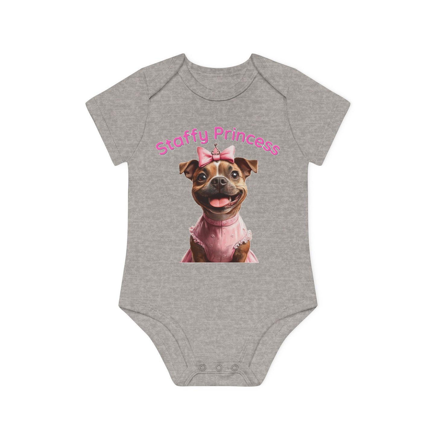 Staffy Princess Baby Organic Short Sleeve Bodysuit