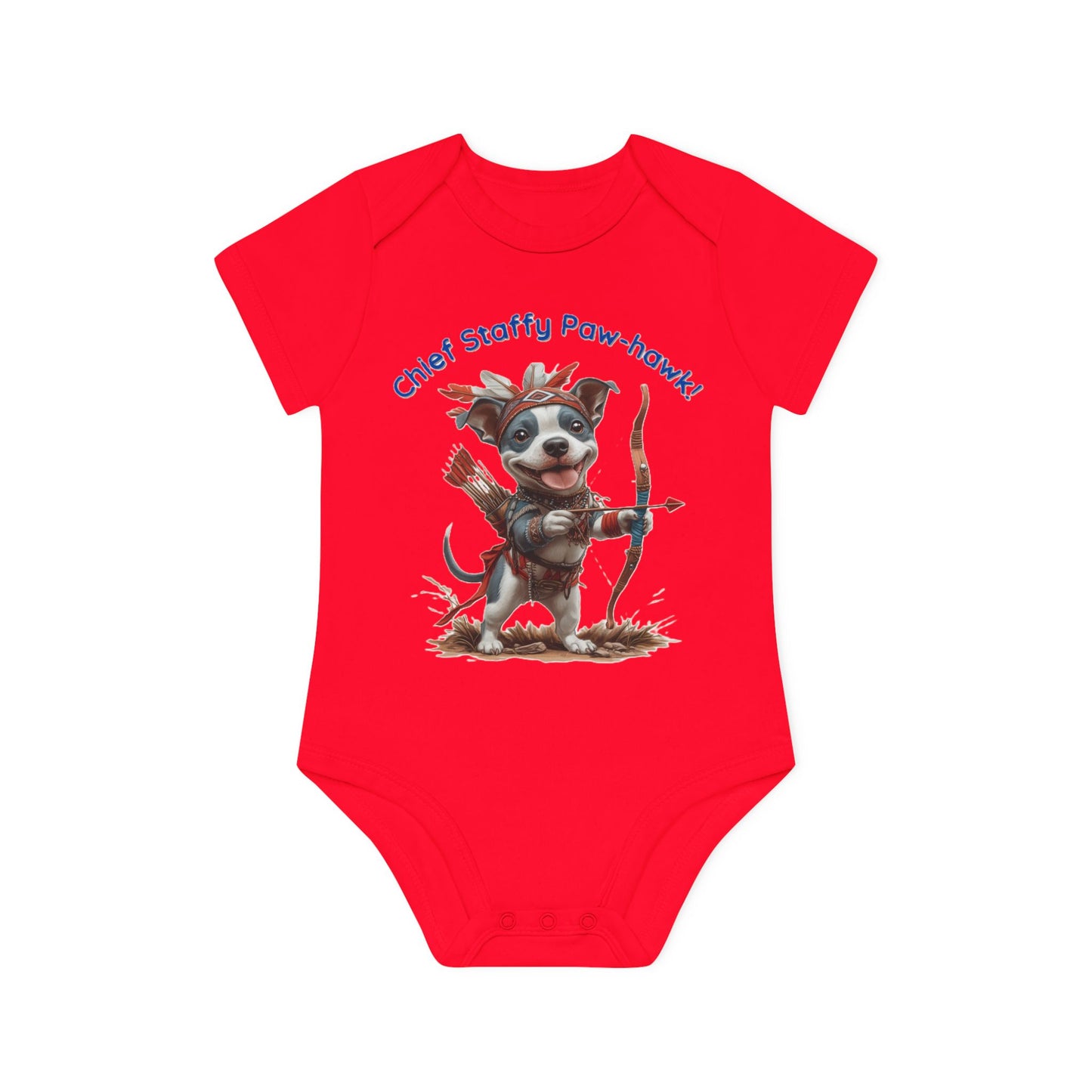 Staffy Paw-Hawk Baby Organic Short Sleeve Bodysuit