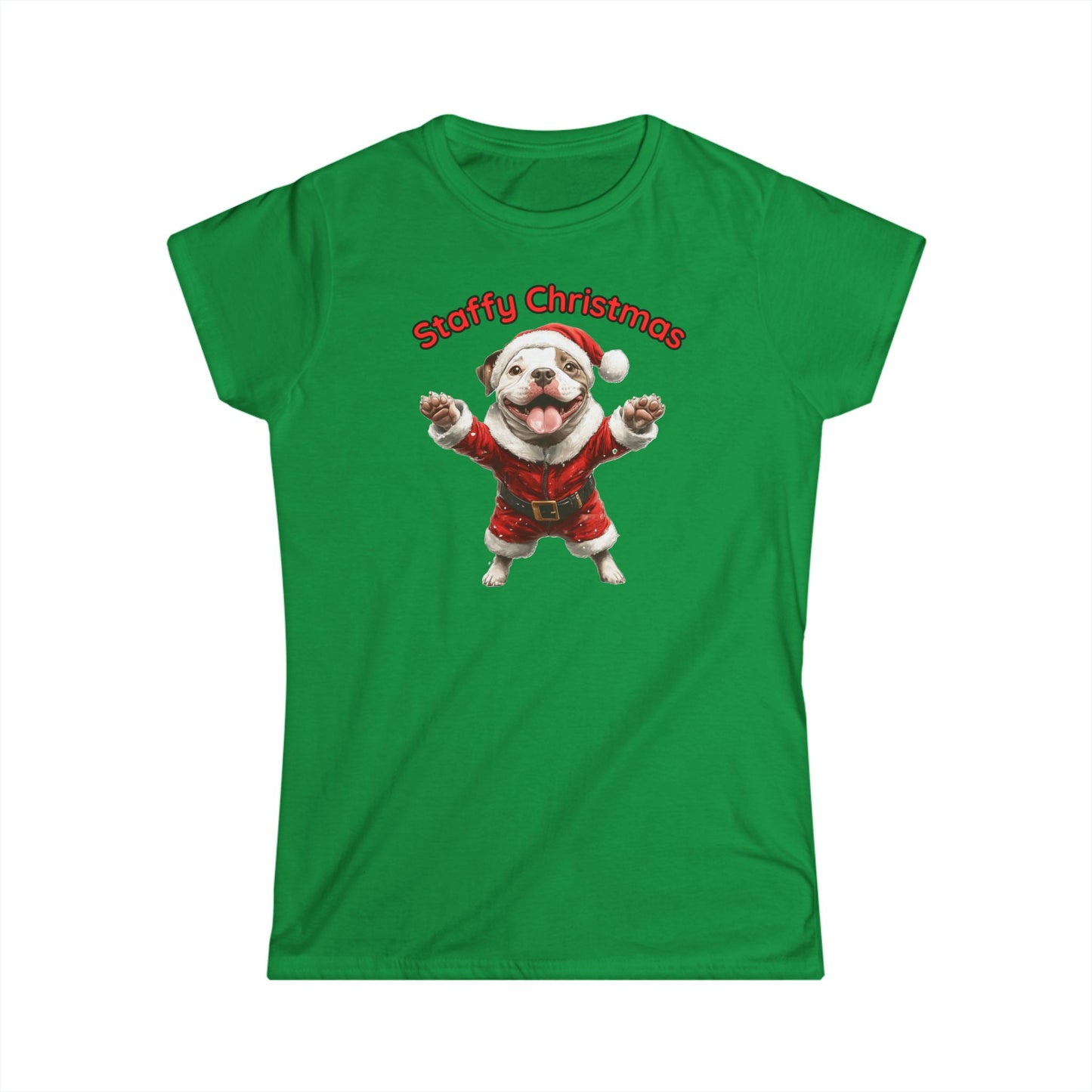 Staffy Christmas Softstyle Damen-T-Shirt