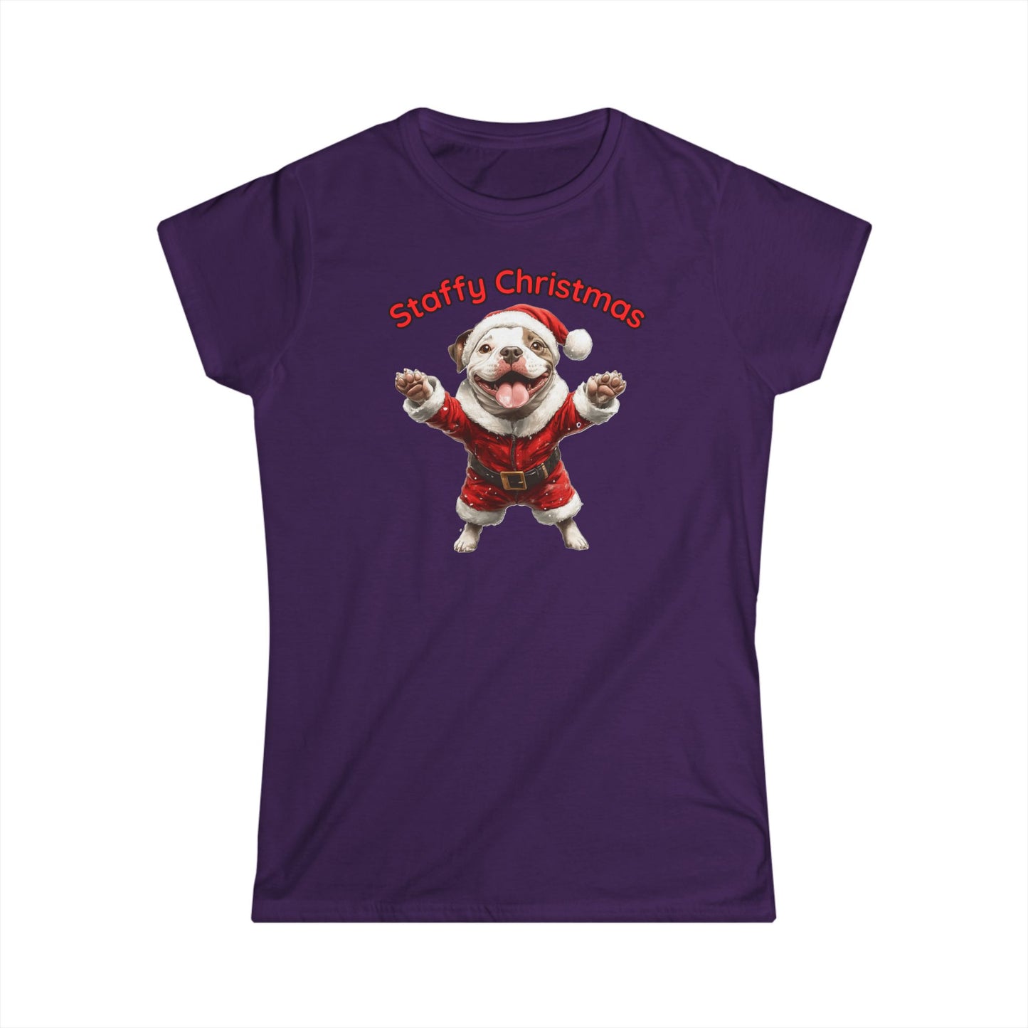 Staffy Christmas Softstyle Damen-T-Shirt