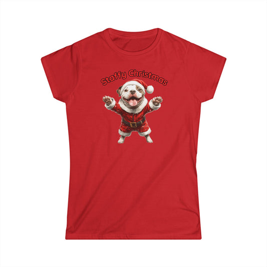 Staffy Christmas Softstyle Damen-T-Shirt