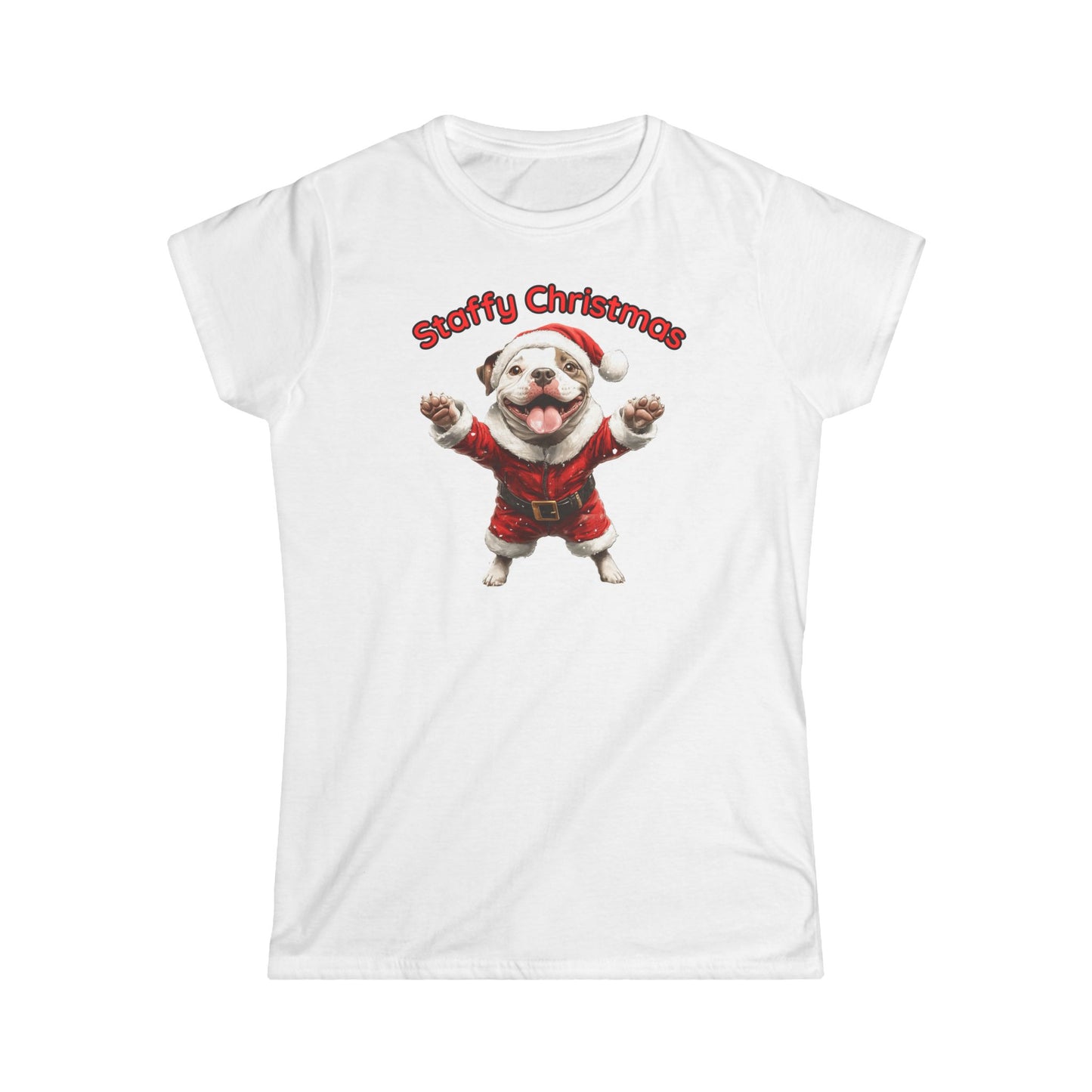 Staffy Christmas Softstyle Damen-T-Shirt