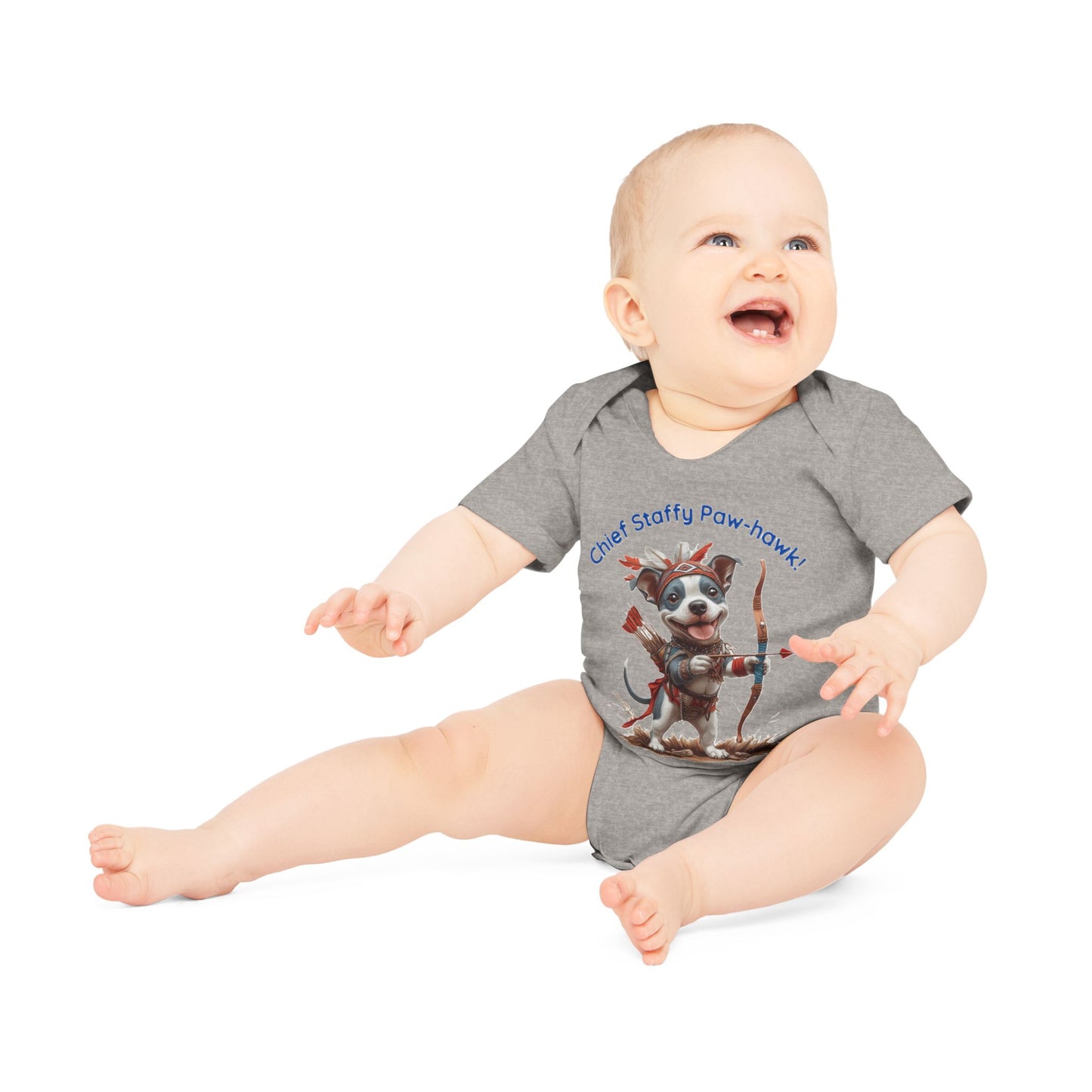 Staffy Paw-Hawk Baby Organic Short Sleeve Bodysuit